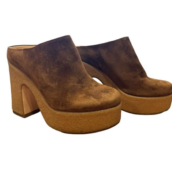 Revolve Attilio Giusti Leombruni AGL Sista Platform Suede Leather Mule Clog 37.5 - Picture 5 of 12